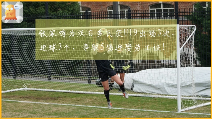 张家鸣为沃日多瓦茨U19出场3次，进球3个，争取5场迎娶劳工证！